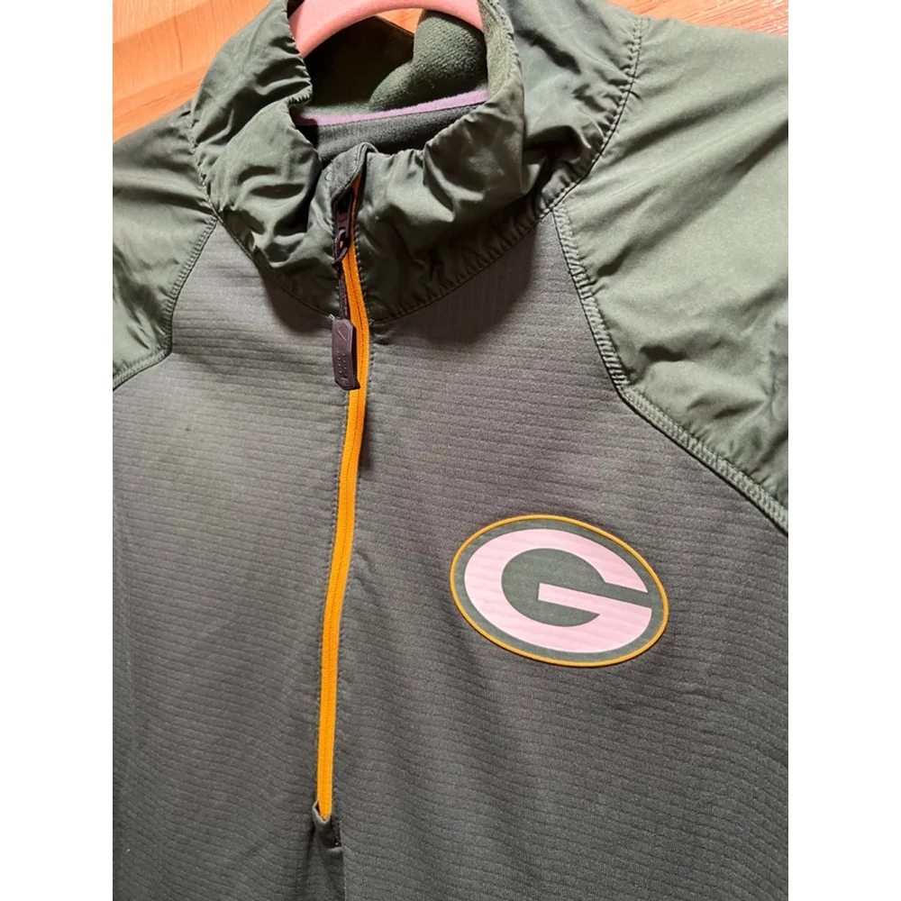 Men's Large Nike Green Packers Wind Breaker Half Zip Jacket Size L - Picture 5 of 9